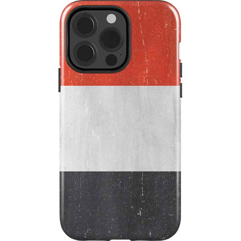 Yemen Flag Distressed iPhone 14 Pro Impact Case